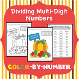 Multi-Digit Division Color by Number - Fall Theme