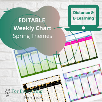 Preview of [Distance Learning] Editable Weekly Agenda PPT Classroom Plan SPRING THEME!