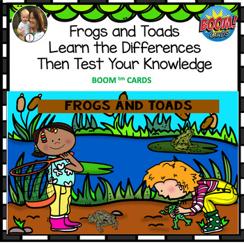 #DistanceLearningTpT BOOM CARDS Frogs and Toads Same and Differences