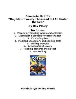 Preview of "Dog Man:  20,000 FLEAS Under the Sea" by Dav Pilkey Unit