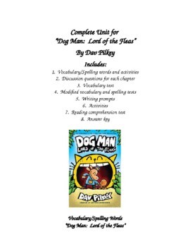 Preview of "Dog Man:  Lord of the Fleas" by Dav Pilkey Unit