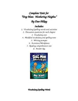 Preview of "Dog Man:  Mothering Heights" by Dav Pilkey Unit