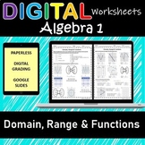 ⭐Domain, Range & Functions⭐Digital Worksheet for Google Classroom