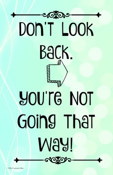 Preview of Don't Look Back 11 x 17 Classroom Poster PBIS Character Ed Social Self-Esteem