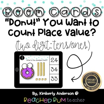 Preview of "Donut" You Want to Count Place Value: BOOM Cards (2 Digit - Tens/Ones)