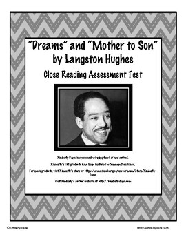 Preview of "Dreams" and "Mother to Son" by Langston Hughes Paired Text Assessment