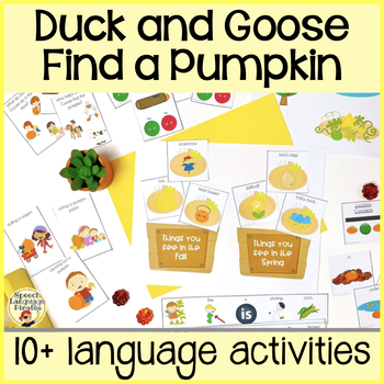 Preview of "Duck and Goose Find a Pumpkin" Interactive Speech Language Book Companion Fall