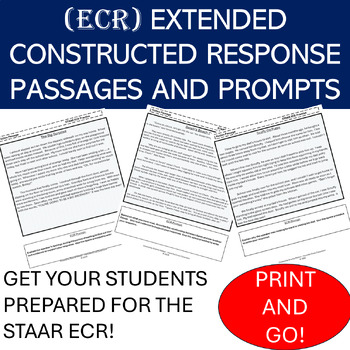 Preview of (ECR) Extended Constructed Response Passages and Prompts for STAAR Test Prep