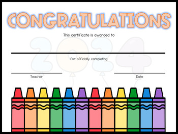 Preview of *EDITABLE* 2024 End of Year Completion Congratulations Certificate | Crayons