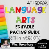 *EDITABLE* 4th Grade Language Arts Pacing Guide