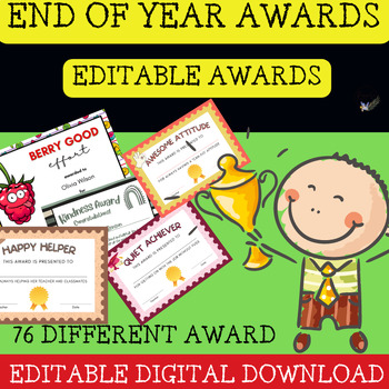 Preview of {EDITABLE} 76 Page End of the Year Awards Certificates Editable Classroom Awards