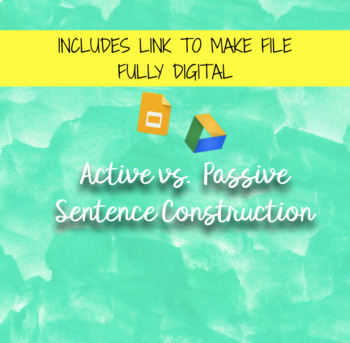 Preview of *EDITABLE* Active vs. Passive Voice worksheet
