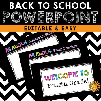 Preview of *EDITABLE* Back to School Powerpoint {Black & Neon}