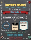 (EDITABLE)  Back to School Sign / First Day of School Sign