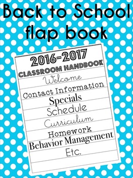 Preview of ~ EDITABLE ~ Back to School flap (flip) book