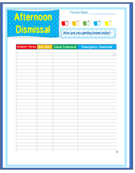 Preview of **EDITABLE** Beginning of the Year*Dismissal Excel Form With Dropdown Options