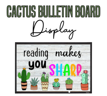 Preview of **EDITABLE** Cactus Theme Bulletin Board Display