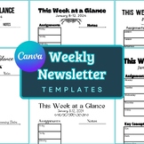 *EDITABLE* Canva Weekly Newsletter Templates (This Week at