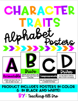 Preview of *EDITABLE* Character Traits Alphabet