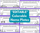 *EDITABLE* Colorable Name Plates (Black and White)