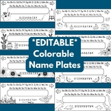 *EDITABLE* Colorable Name Plates - Set 3: Sunflowers, Frui