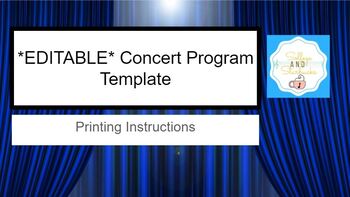 editable spring concert program template black and white