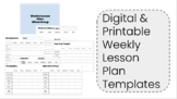 *EDITABLE* Digital & Printable Weekly Lesson Plan Template