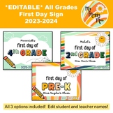 *EDITABLE* First Day of School Sign Pack BTS ALL GRADES (P