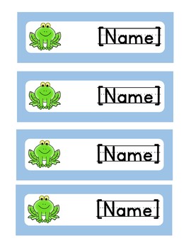Preview of *EDITABLE* Frog Name Tags