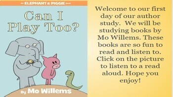 Preview of *EDITABLE* GOOGLE SLIDES- Elephant & Piggie "Can I Play Too?"