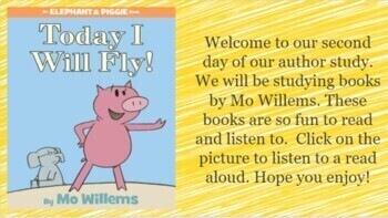 Preview of *EDITABLE* GOOGLE SLIDES- Elephant & Piggie "Today I Will Fly!"