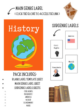 Preview of Editable | History Library Book Spine Labels | Genrefied