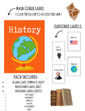 Editable | History Library Book Spine Labels | Genrefied