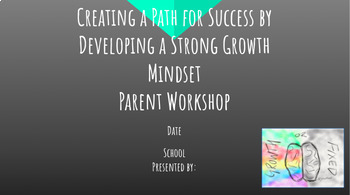 Preview of *EDITABLE* & Interactive Growth Mindset Workshop for Parents K-5