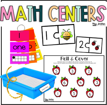 Preview of Kindergarten Math Mats, Math Centers, and Partner Games for Early Finishers