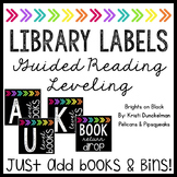 **EDITABLE** Leveled Library Labels (Guided Reading) Brigh