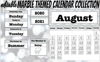 Preview of *EDITABLE* Marble Themed Calendar Collection