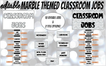 Preview of *EDITABLE* Marble Themed Classroom Jobs
