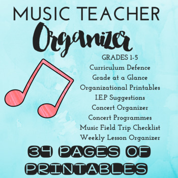 Preview of *EDITABLE* Music Teacher Organizer