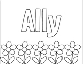 *EDITABLE* Name Coloring Sheets with Flowers.