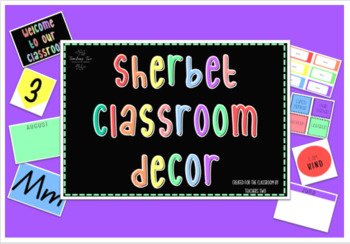 Preview of **EDITABLE** Rainbow Sherbet Classroom Decor Pack