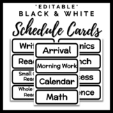 *EDITABLE* Schedule Cards Black & White