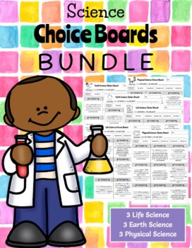 Preview of **EDITABLE** Science Choice Boards BUNDLE