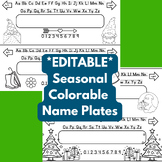 *EDITABLE* Seasonal + Colorable Name Plates