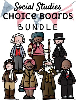 Preview of **EDITABLE** Social Studies Choice Boards BUNDLE