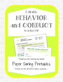 *EDITABLE* Student Behavior Plan Form and Teacher Kit