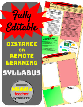 Preview of [EDITABLE] Syllabus: Distance or Remote Learning 