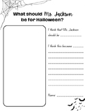 *EDITABLE Teacher Halloween Costume Worksheet