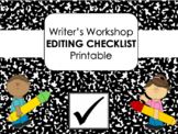 *EDITABLE* WRITING WORKSHOP EDITING CHECKLIST - DISTANCE L