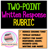 *EDITABLE* Written Response Rubric - adapt to ANY High Sch